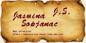 Jasmina Sopjanac vizit kartica